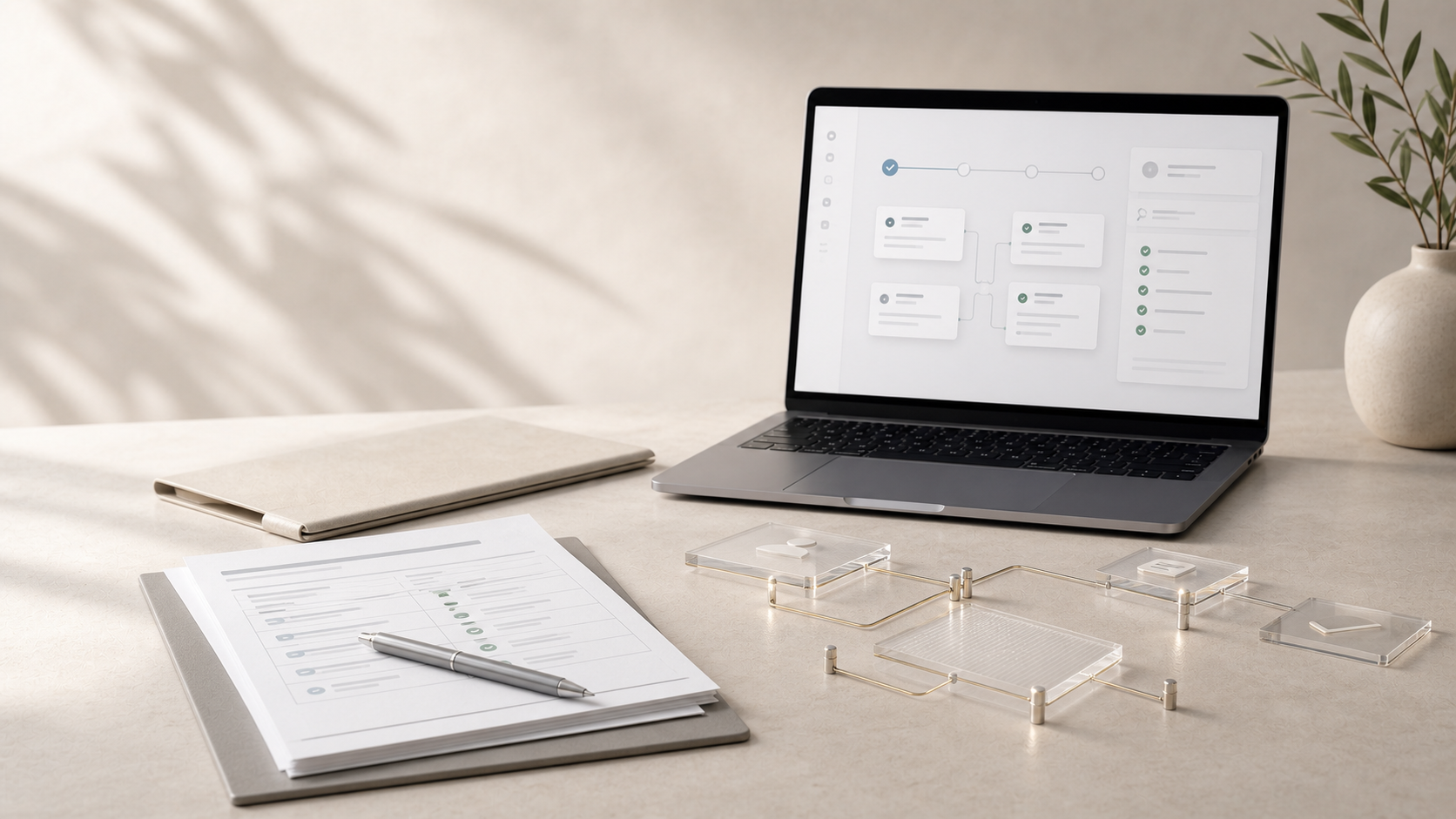 A client onboarding portal in progress: intake form, identity verification, e-signature and provisioning steps
